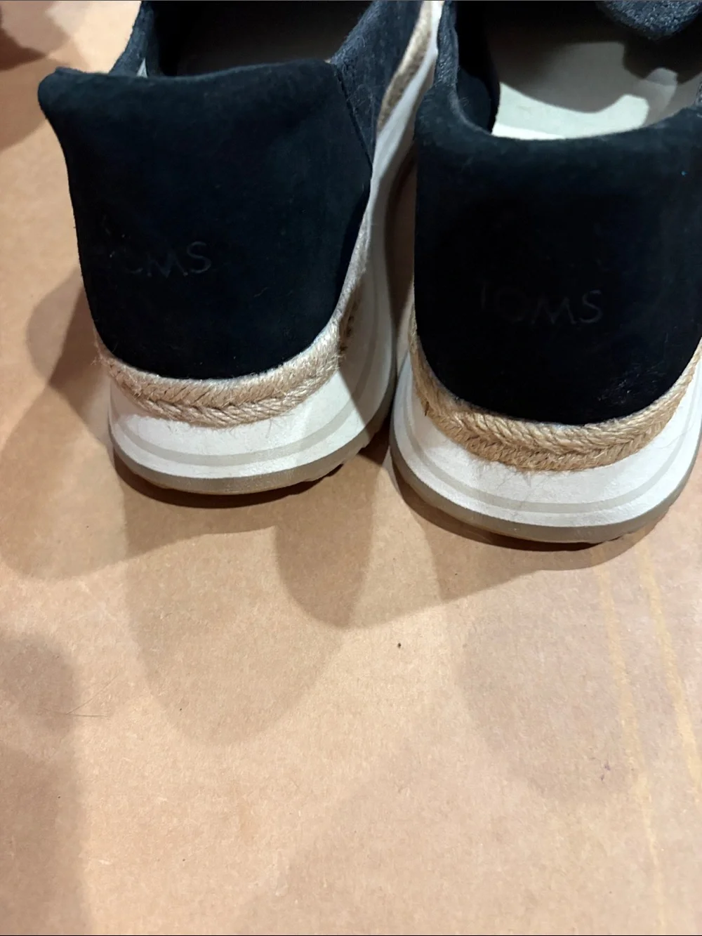 TOMS Black Canvas Slip-On Loafers